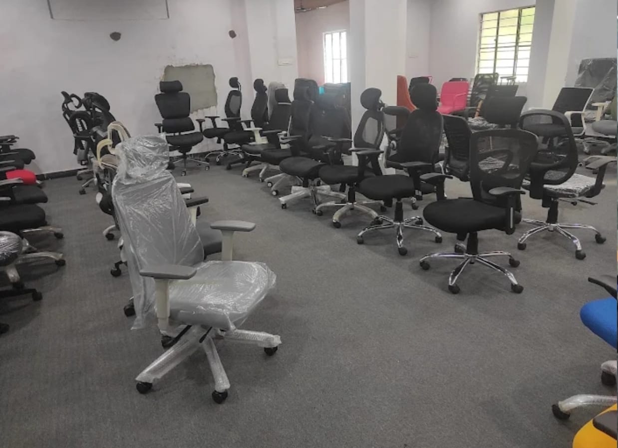 Corporate conference room chair setup