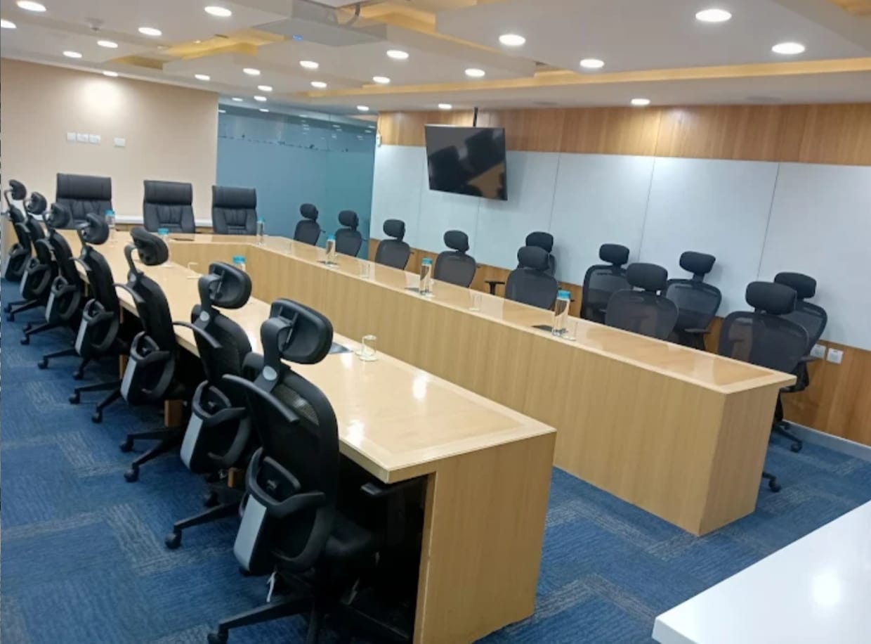 Mesh office chairs installed in workspace